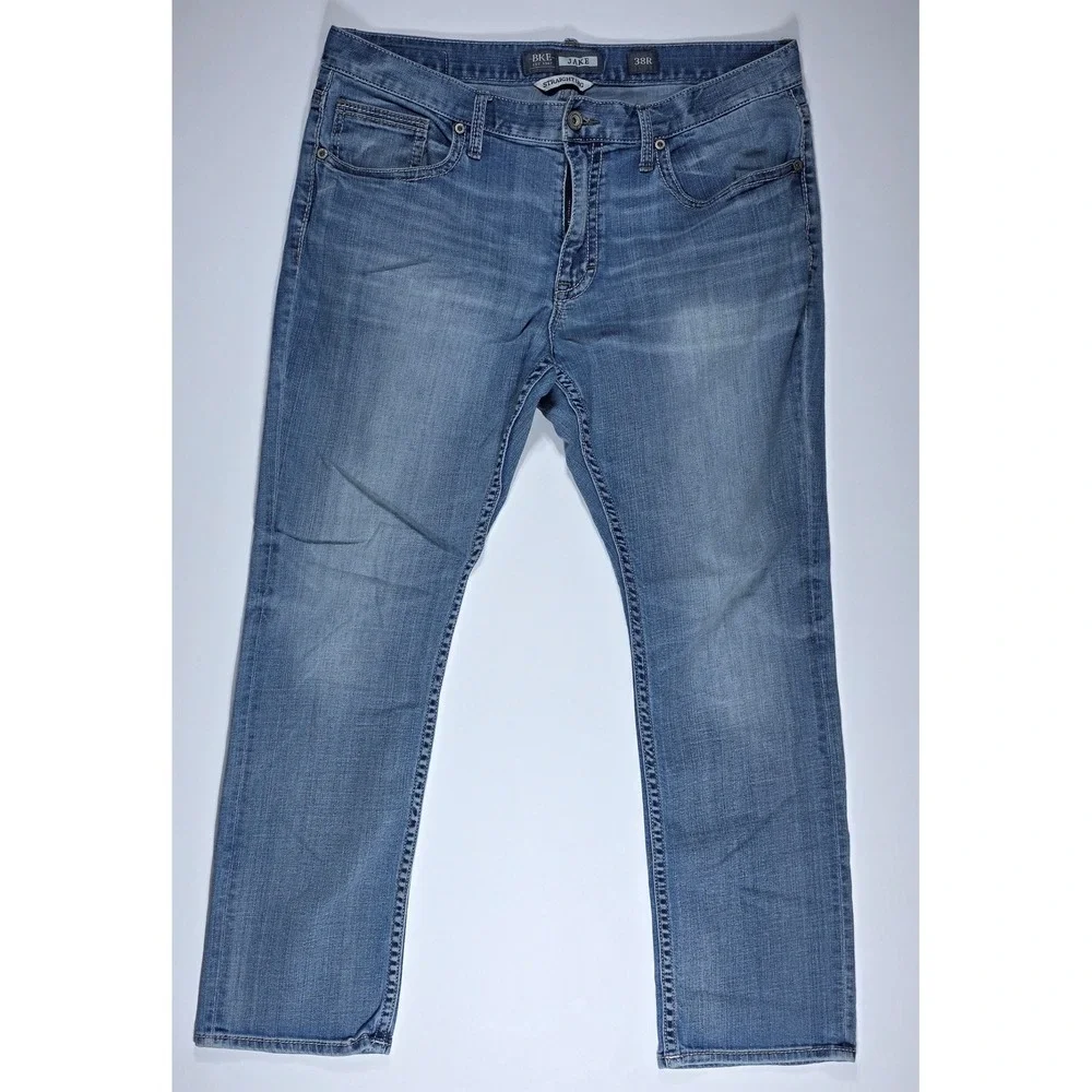 BKE Jake Straight Leg Men's Jeans 38R Blue Medium Wash Denim Pants 38X32